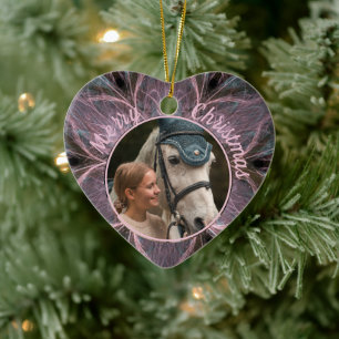 Horse Equine Equestrian Pet Photo Modern Custom Ceramic Ornament