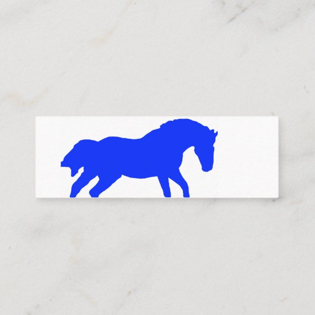 Horse Equine Minimal Royal Blue Business Card (Back)