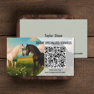Horse Equine QR Code Business Cards