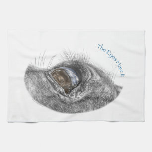 Horse Eye Reflection Closeup Kitchen Towel