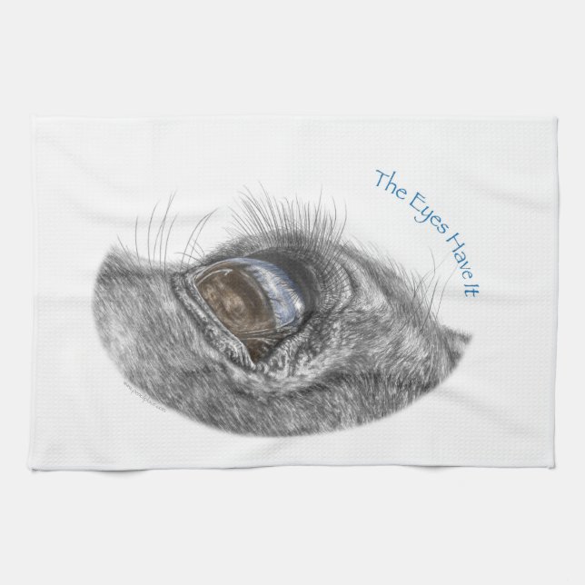 Horse Eye Reflection Closeup Kitchen Towel (Horizontal)