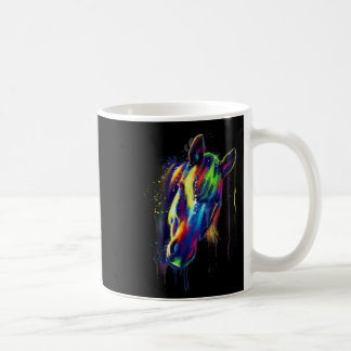 Horse Face Hand Drawn Water Colour Splash Art Colo Coffee Mug