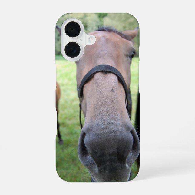 Horse face iPhone 16 case (Back)