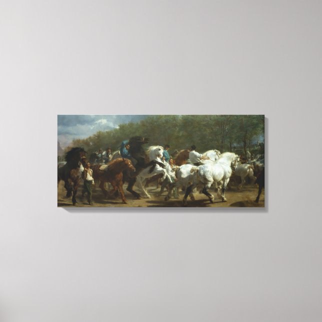 Horse Fair (by Rosa Bonheur) Canvas Print (Front)