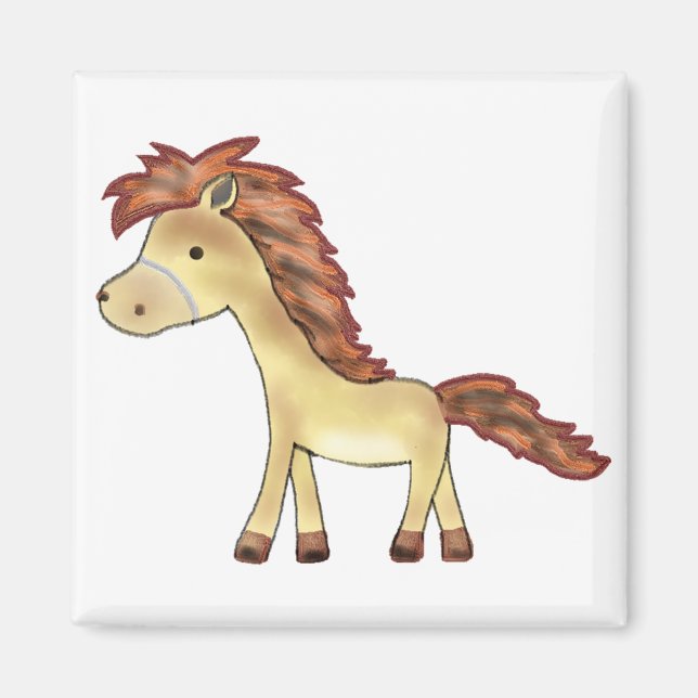 Horse farm animal art magnet (Front)