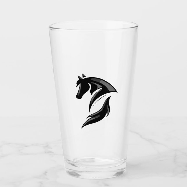 Horse Farm Animal Logo  Glass (Front)