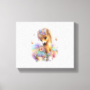 Horse Farm Rainbow Summer Canvas Print