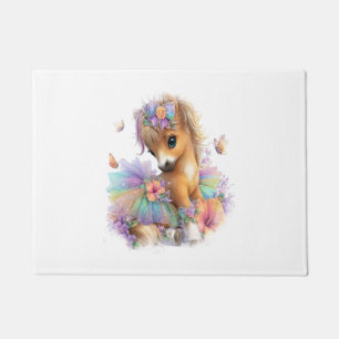 Horse Farm Rainbow Summer Doormat