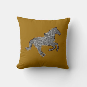 horse farm style decor throw pillow