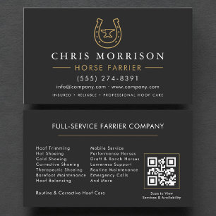 Horse Farrier Blacksmith QR Code Business Card