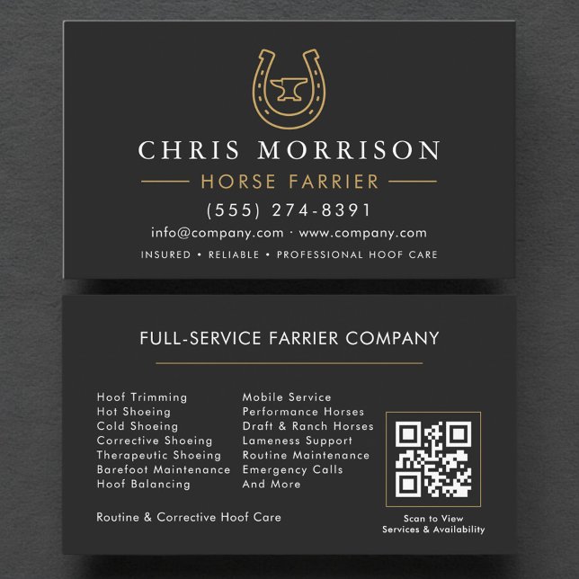 Horse Farrier Blacksmith QR Code Business Card (Creator Uploaded)