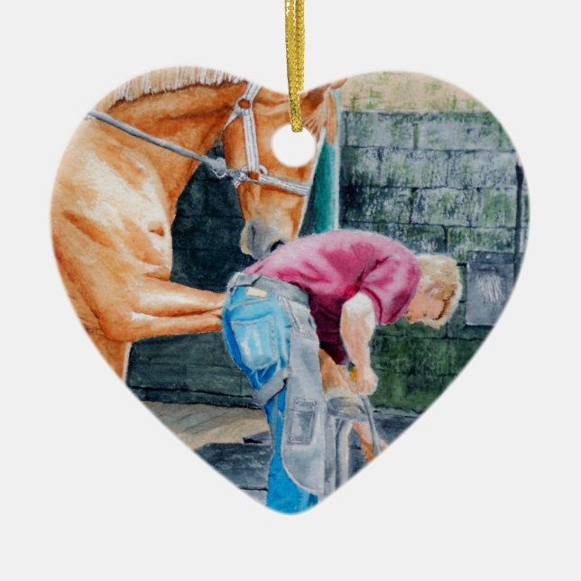 Horse Farrier Ceramic Ornament (Front)
