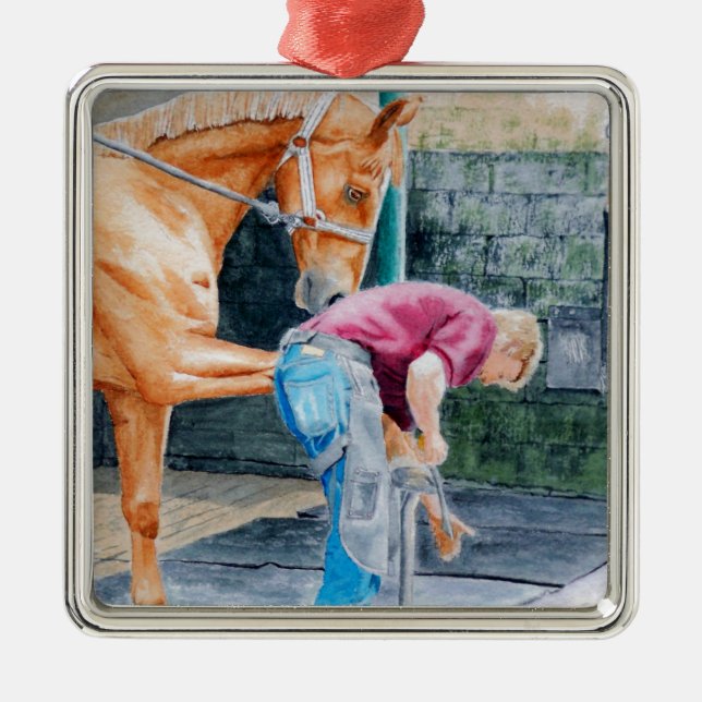 Horse Farrier Metal Ornament (Front)
