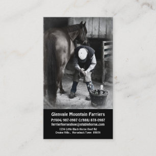 Horse Farrier Services - Hoof Trim and Shoe Business Card