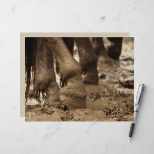 Horse Feet Western Vintage Sepia Brown Rustic