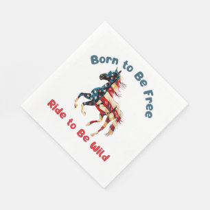 Horse Flag America Napkin