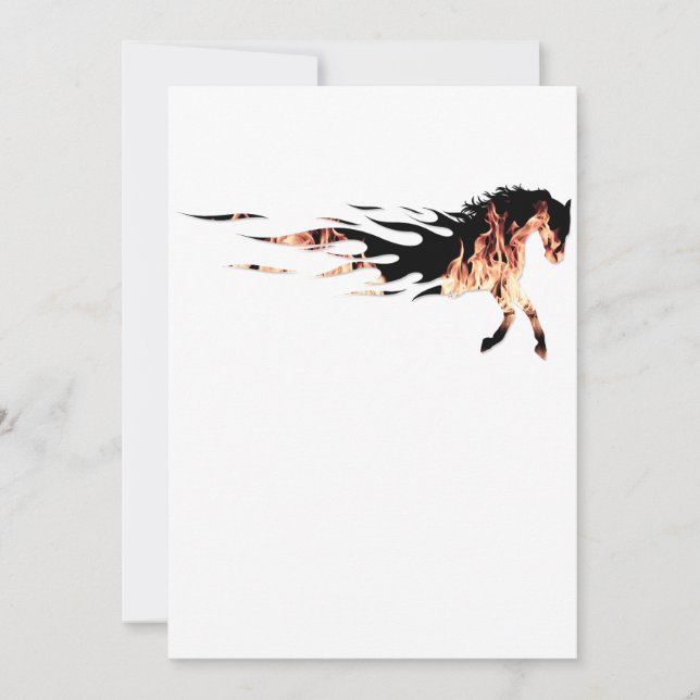 Horse Flames, Horse Logo, Horse Thank You Card (Front)
