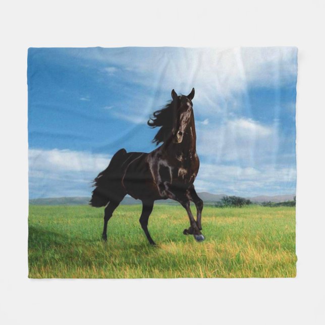Horse Fleece Blanket (Front (Horizontal))