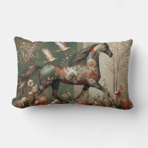 Horse Floral Harlequin Decor Cushion