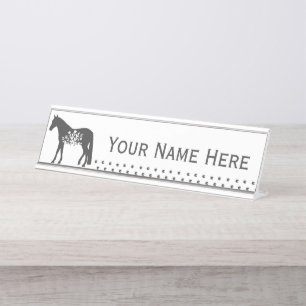 Horse floral itinérant Plaque de nom personnalisab