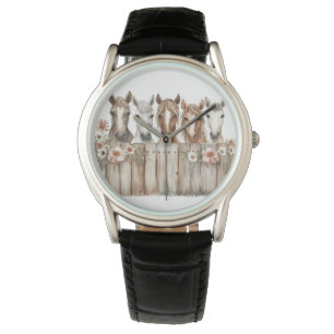 Horse Floral Watch – Whimsical Timepiece