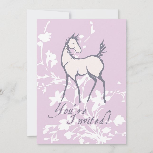 Horse Foal Girl's Birthday Invitation (Front)