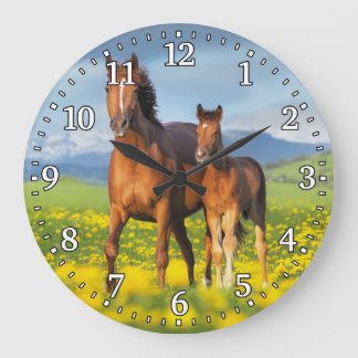 Horse & Foal Wall Clock