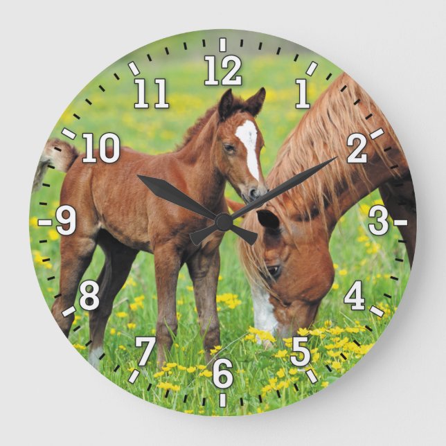 Horse & Foal Wall Clock (Front)