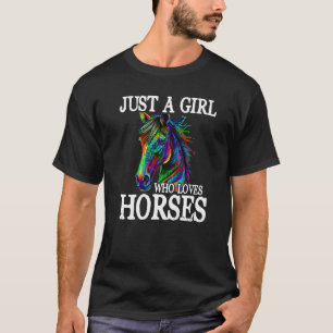 Horse  for Women Boys Kid Just a Girl Who Loves Ho T-Shirt