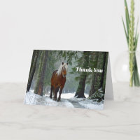 Horse Forest Snow Watercolor