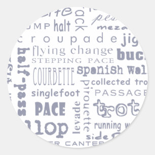 Horse Gaits Classic Round Sticker