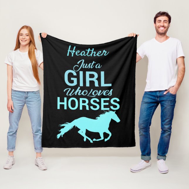 Horse Gallop A Girl Who Loves Horses Personalized Fleece Blanket (In Situ)