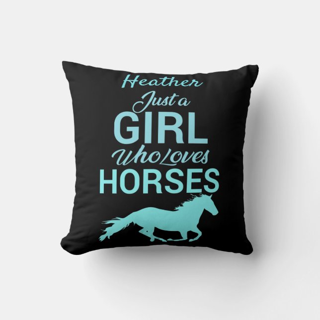 Horse Gallop A Girl Who Loves Horses Personalized  Throw Pillow (Front)