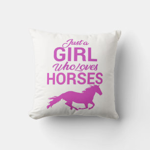Horse Gallop A Girl Who Loves Horses     Throw Pillow