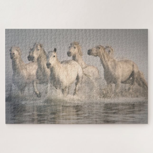 Horse Galloping in the Mediterranean Water Jigsaw Puzzle (Horizontal)
