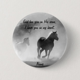 Horse Galloping Out of the Mist 2 Inch Round Button