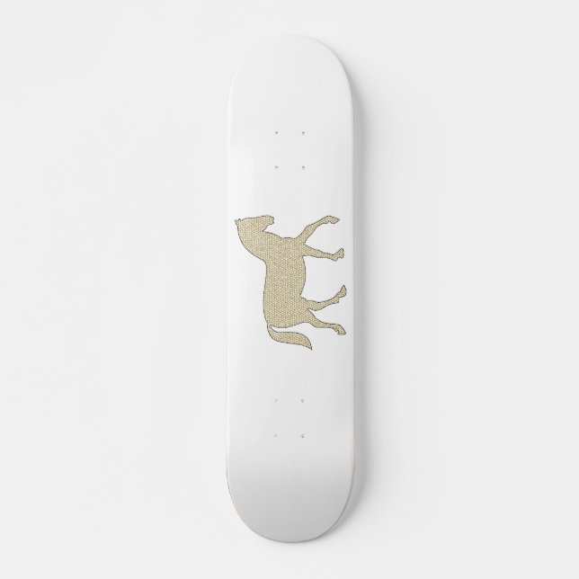 Horse - geometric pattern  - beige and white. skateboard (Front)