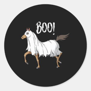 Horse Ghost Costume Fun Equestrian Horse Lover Hal Classic Round Sticker