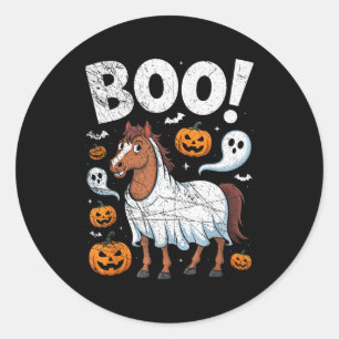 Horse Ghost Costume Funny Equestrian Horses Lover  Classic Round Sticker