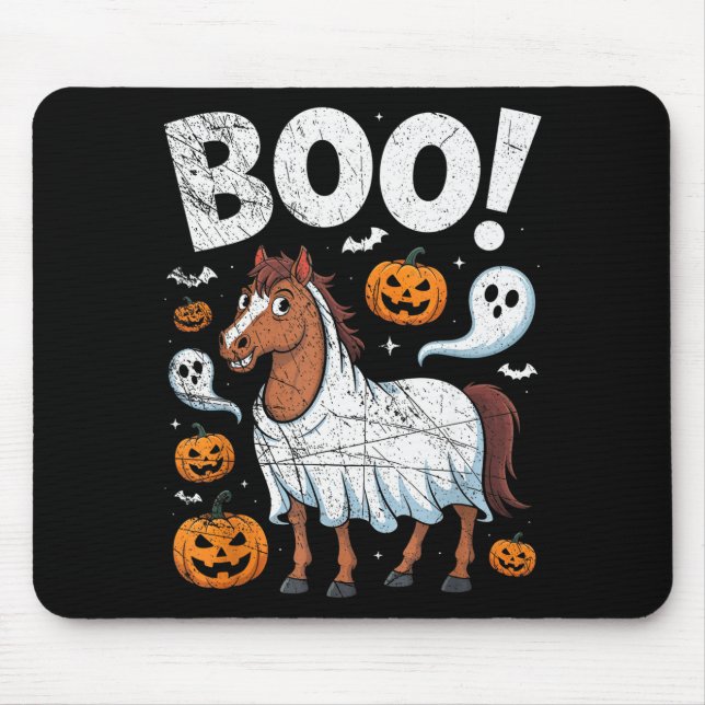 Horse Ghost Costume Funny Equestrian Horses Lover  Mouse Pad (Front)