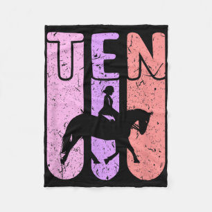 Horse Girl 10th Birthday Horseback Riding Fleece Blanket