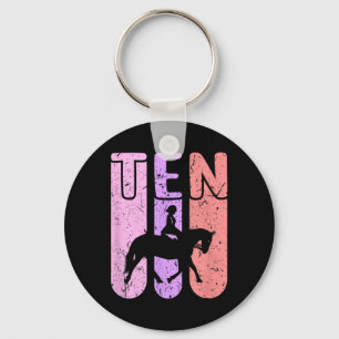 Horse Girl 10th Birthday Horseback Riding Keychain