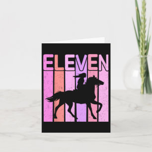 Horse Girl 11th Birthday Horseback Riding 11 Year  Card