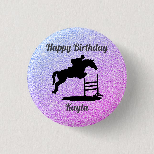 Horse Girl 1 Inch Round Button (Front)