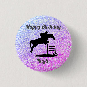 Horse Girl 1 Inch Round Button