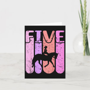 Horse Girl 5th Birthday Horseback Riding Card