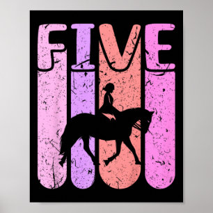 Horse Girl 5th Birthday Horseback Riding Poster