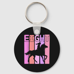 Horse Girl 8th Birthday Horseback Riding 8 Year Ol Keychain