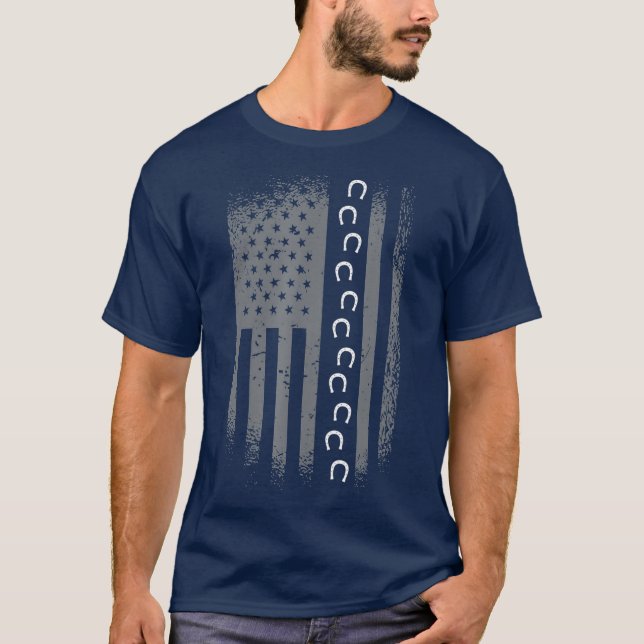 Horse girl American Flag Horse Shoe Girls T-Shirt (Front)