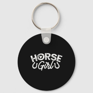 Horse Girl Barrel Racing Show Jumping Horseback Ri Keychain